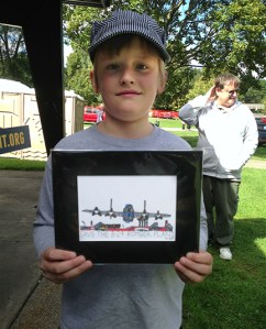 Miles and his drawing of Willow Run